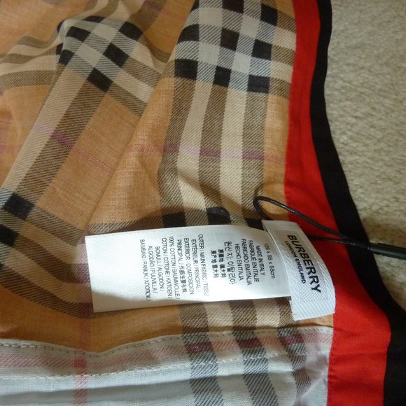 Burberry Cotton Contrast Check Bandana in Blue/Orange Multi Tone (NEW) - Picture 7 of 7